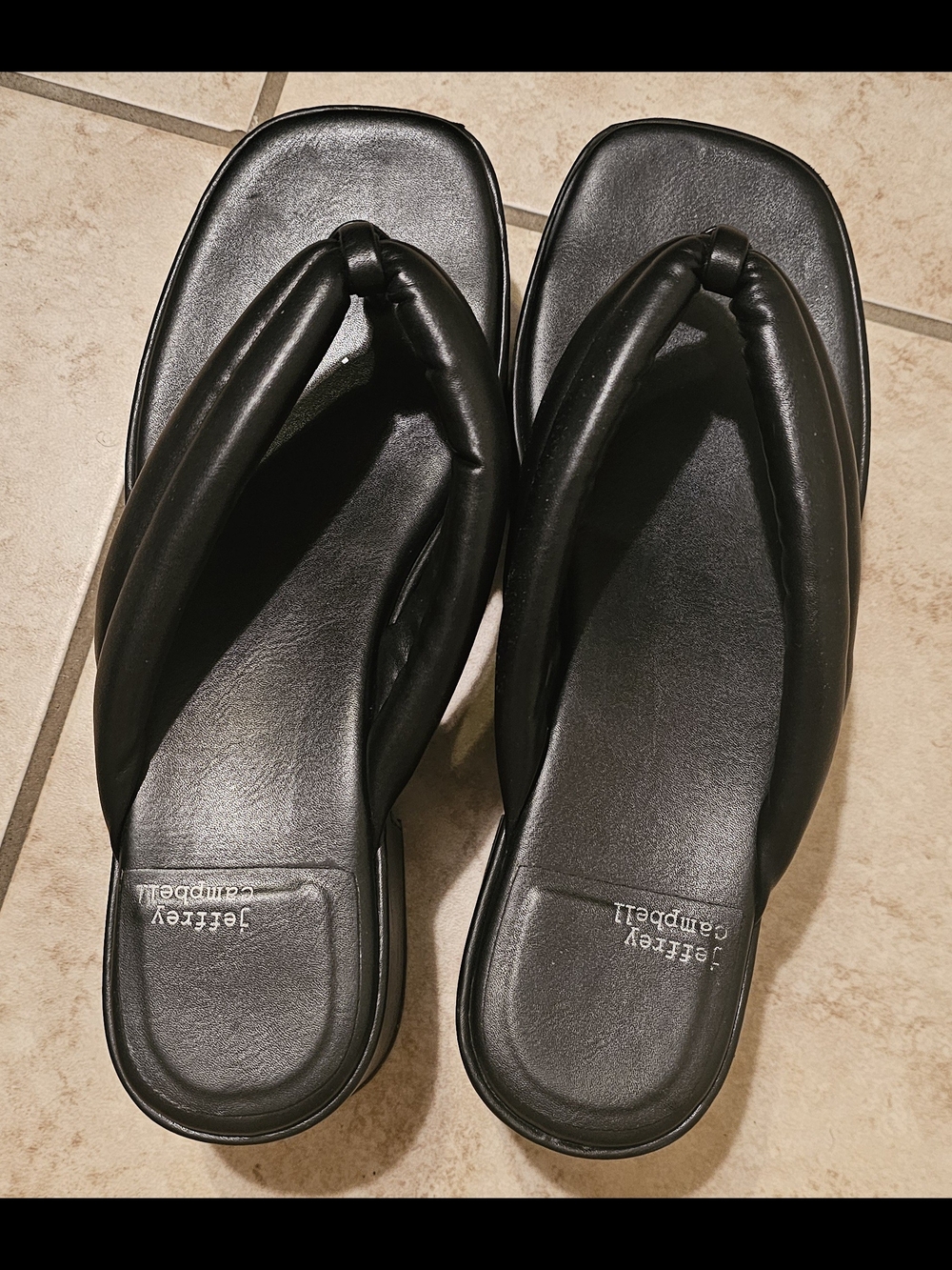 Jeffrey Campbell Black Padded Thong Sandals - Picture 4 of 4